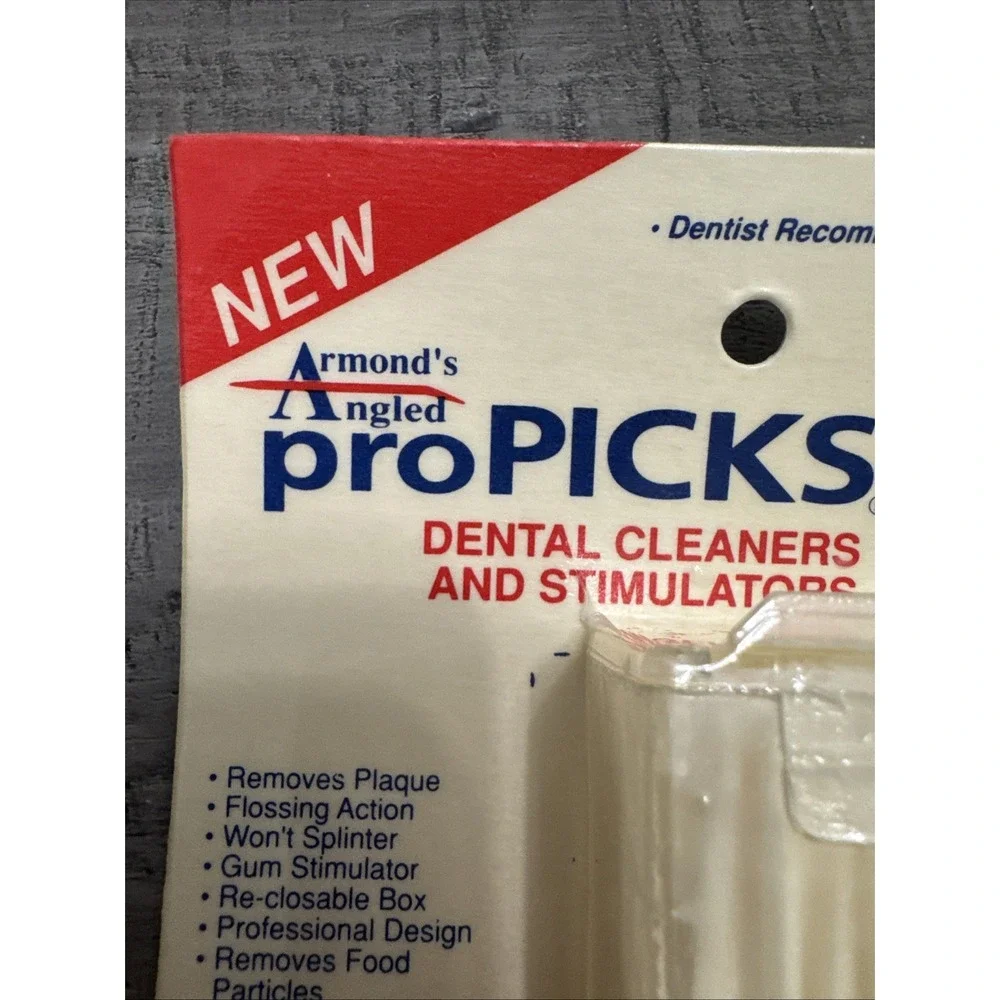 Vintage Armond's Angled proPICKS Dental Cleaners 100 ct Sealed Carded USA  70 80